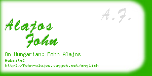 alajos fohn business card